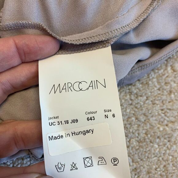 Marc Cain brown taupe open front silk Cardigan Sz XL/14 - Picture 6 of 7